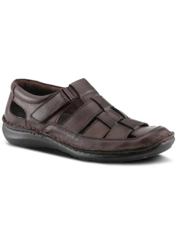 Men's Spring Step Closed-Back Leather Fisherman Sandals