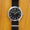 Men's Stainless Steel Field Watch With Nylon Wrist Band