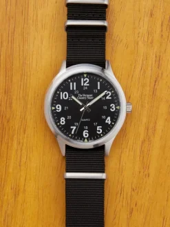 Men's Stainless Steel Field Watch With Nylon Wrist Band