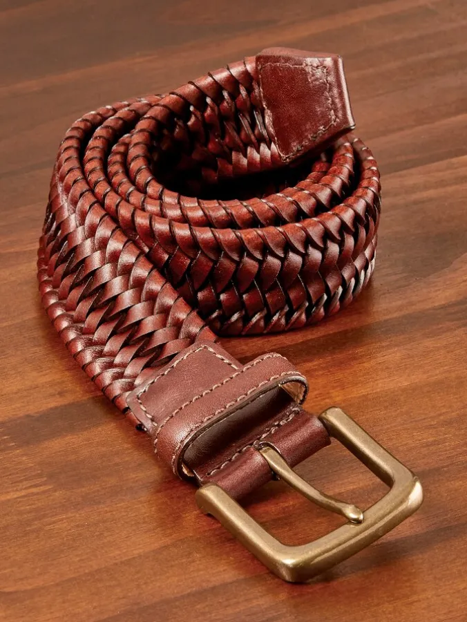 Men's Stretch Braided Leather Belt