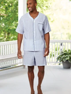 Men's Ultra-Light Cotton Voile Short Pajama Set