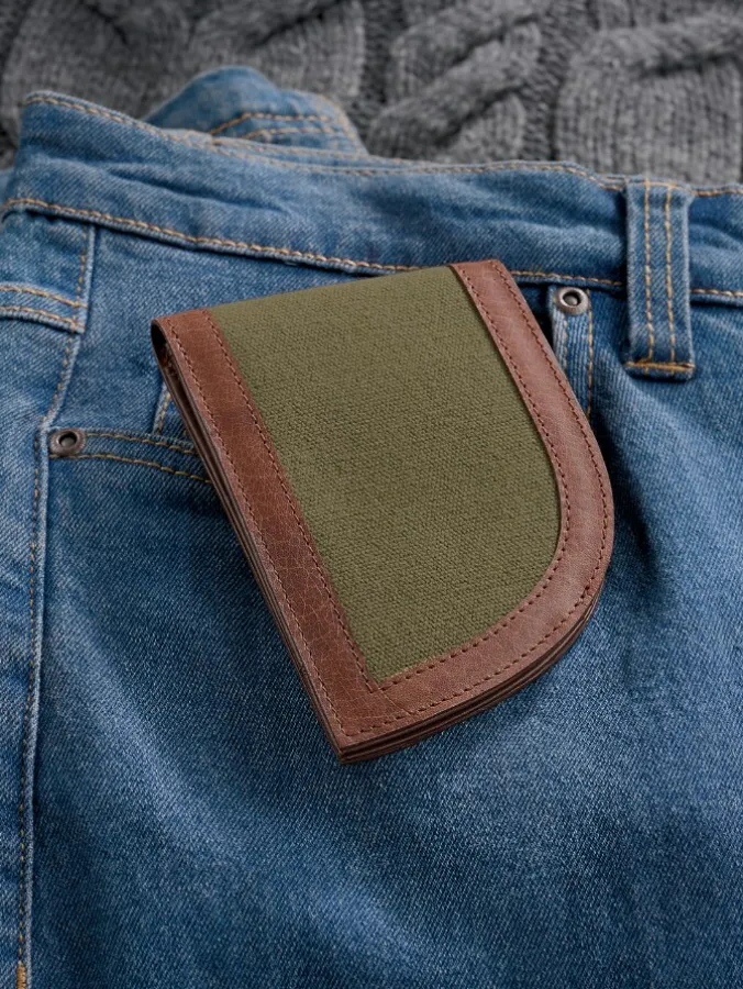Men's Waxed-Canvas Front-Pocket Wallet