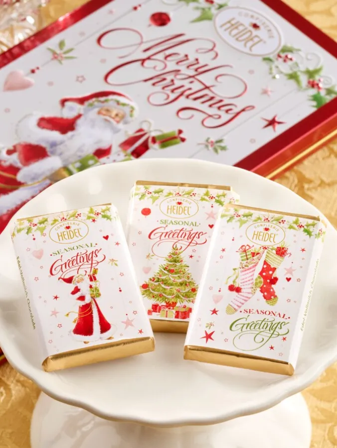 Merry Christmas Santa Tin With Mini Chocolate Bars
