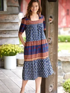 Mid-Calf Cotton Muumuu With Pockets
