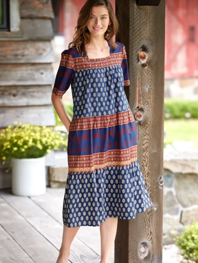 Mid-Calf Cotton Muumuu With Pockets
