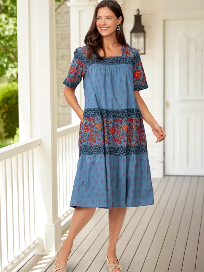 Mid-Calf Cotton Muumuu With Pockets