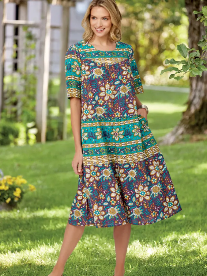 Mid-Calf Tiered Cotton Muumuu