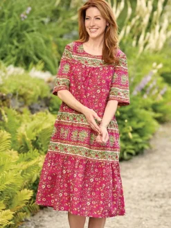 Mid-Calf Tiered Cotton Muumuu