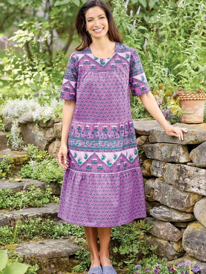 Mid-Calf Tiered Cotton Muumuu