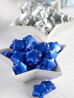 Milk Chocolate Blue or Silver Foiled Stars, 10 Ounce Bag