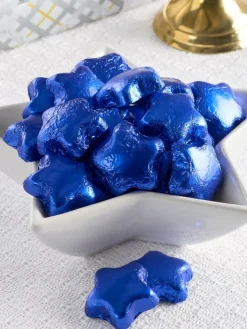 Milk Chocolate Blue or Silver Foiled Stars, 10 Ounce Bag