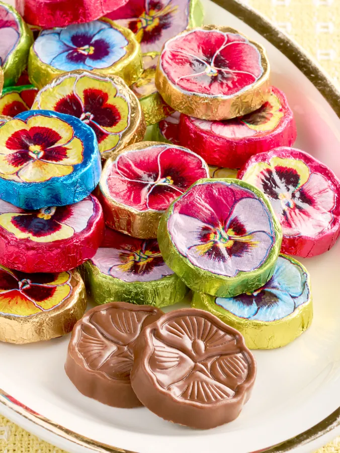Milk Chocolate Foiled Pansies, 10 oz. Bag