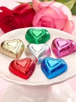 Milk Chocolate Foiled Rainbow Hearts, 10 Ounce Bag