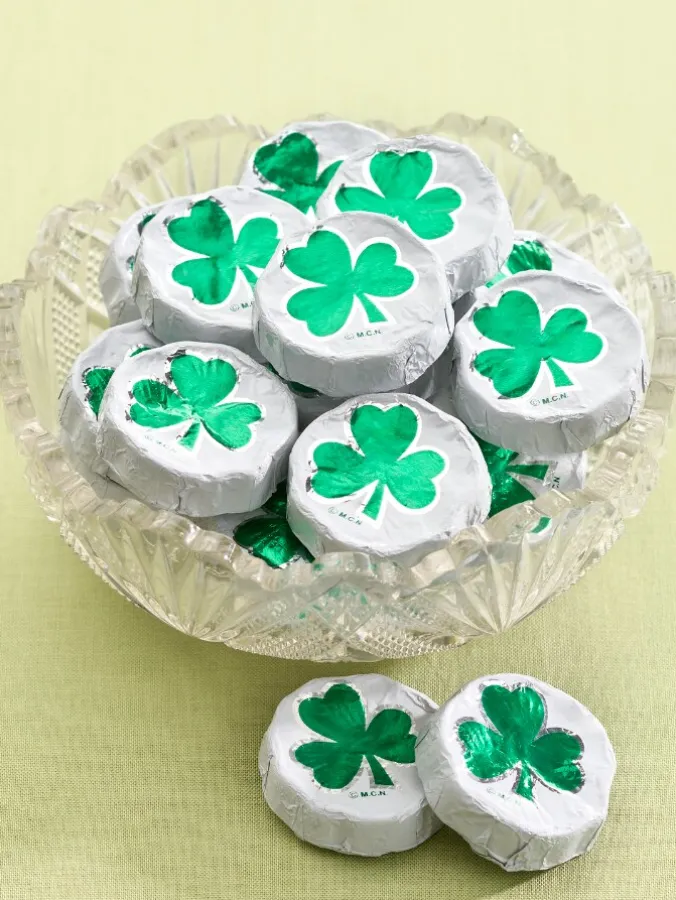 Milk Chocolate Foiled Shamrock Discs, 10 Ounce Bag