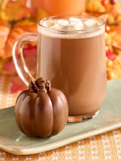 Milk Chocolate Pumpkin Hot Chocolate Bomb With Marshmallows