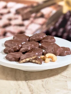 Milk or Dark Chocolate Cashew Caramel Patties, 12 oz. Bag