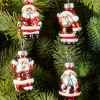 Mini Santa Blown-Glass Christmas Ornaments, Set of 8