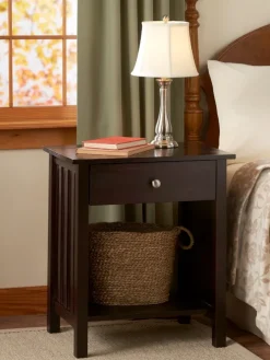 Mission Solid Wood End Table With USB Ports