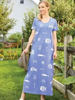 M.MAC Rock Fish Cotton Knit Ankle-Length Dress