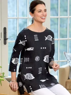 M.MAC® Rock Fish Cotton Knit Scoop-Neck Tunic