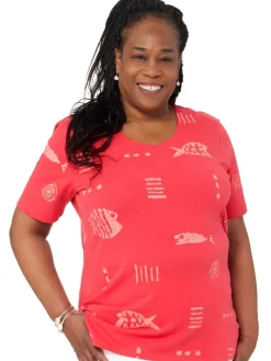 M.MAC Rock Fish Oversized Cotton Knit Tunic Top