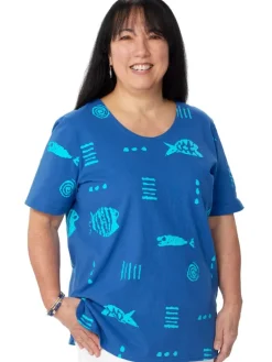 M.MAC Rock Fish Oversized Cotton Knit Tunic Top