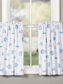 M.MAC Rock Fish Rod Pocket Curtain Tiers