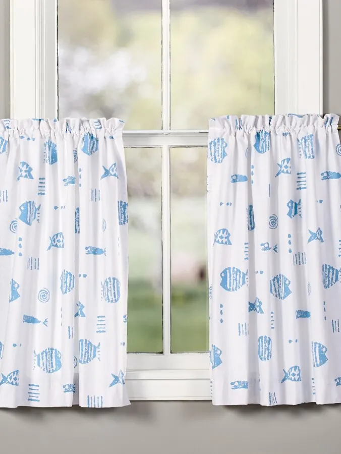 M.MAC Rock Fish Rod Pocket Curtain Tiers