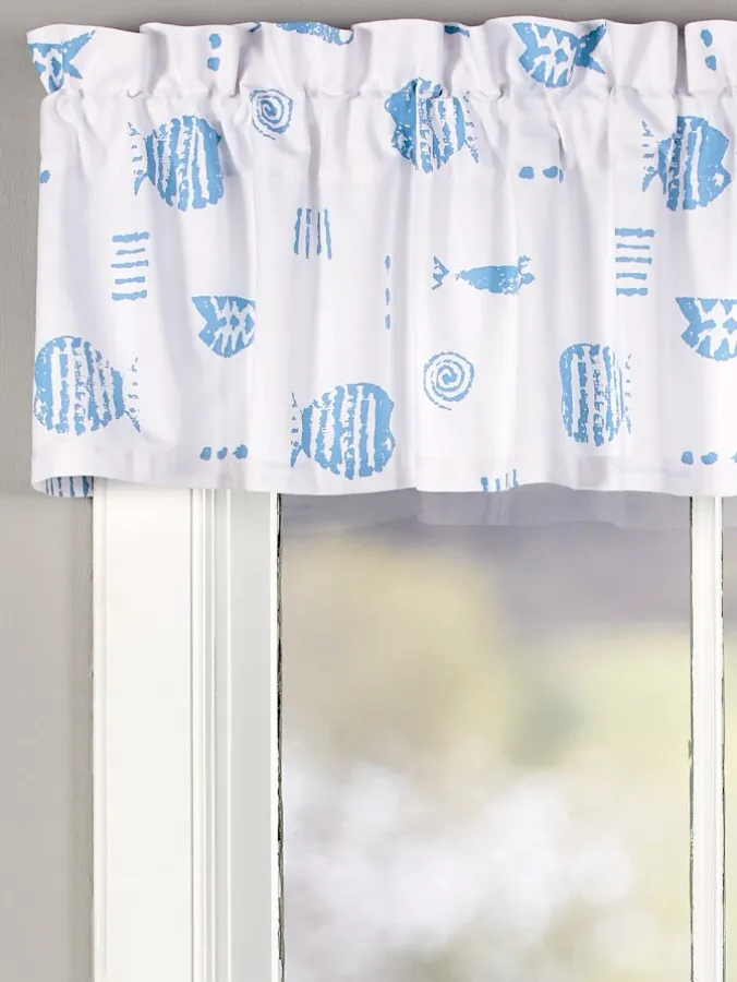 M.MAC Rock Fish Rod Pocket Tailored Curtain Valance