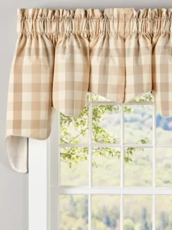 Moire Plaid Lined Rod Pocket Princess Swag Pair by Country Curtains®