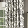 Moonlit Blooms Lined Rod Pocket Panel With Back Tabs