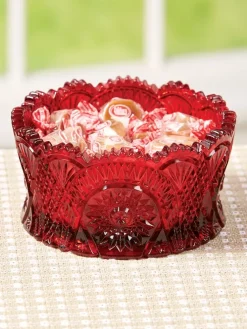 Mosser Diamond Classic Red Glass Candy Dish