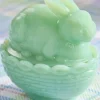 Mosser Glass Bunny on Basket