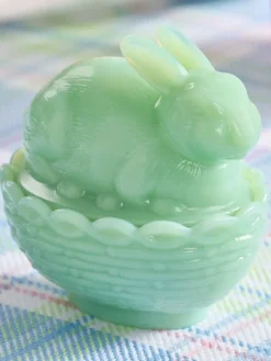 Mosser Glass Bunny on Basket