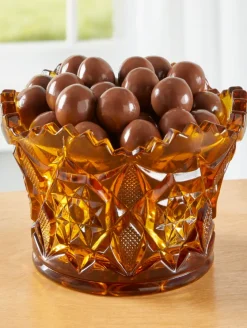 Mosser Glass Diamond Crown Candy Dish