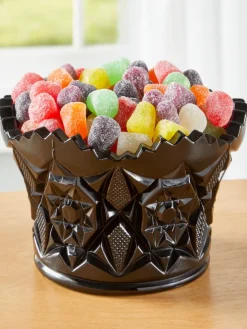 Mosser Glass Diamond Crown Candy Dish