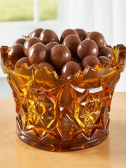 Mosser Glass Diamond Crown Candy Dish