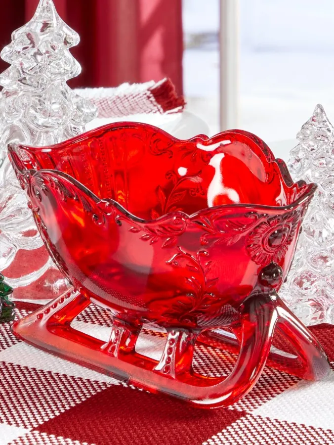 Mosser Ruby Red Glass Sleigh