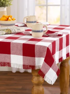 Mountain Weavers Buffalo Check Weave Cotton Tablecloth