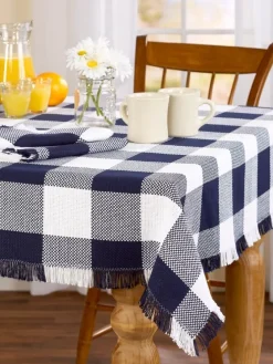 Mountain Weavers Buffalo Check Weave Cotton Tablecloth