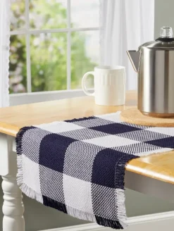 Mountain Weavers Buffalo Check Weave Cotton Table Runner
