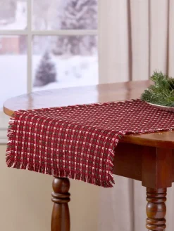 Mountain Weavers Christmas Cotton Table Runner, 18 Inch Wide