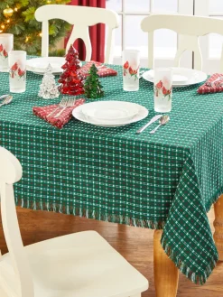 Mountain Weavers Christmas Cotton Tablecloth