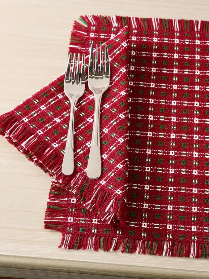 Mountain Weavers Christmas Cotton Napkins, Set of 2