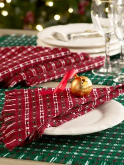 Mountain Weavers Christmas Cotton Napkins, Set of 2