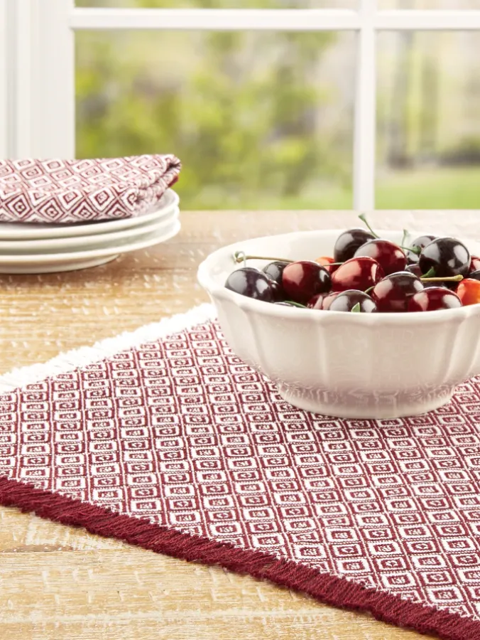 Mountain Weavers Diamond Mountain Weave Cotton Placemat, Set of 2