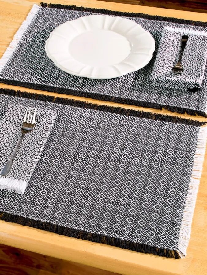 Mountain Weavers Diamond Mountain Weave Cotton Placemat, Set of 2