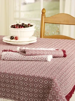 Mountain Weavers Diamond Weave Cotton Tablecloth