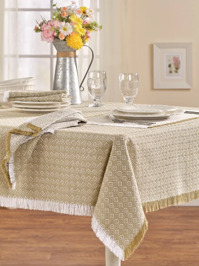 Mountain Weavers Diamond Weave Cotton Tablecloth