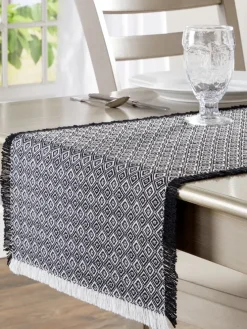 Mountain Weavers Diamond Weave Cotton Table Runner